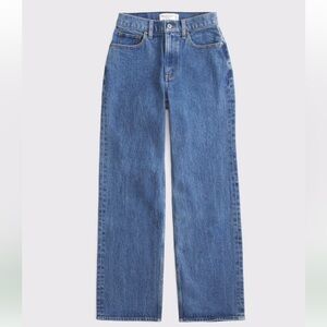 Abercrombie & Fitch High Rise 90s Relaxed Jean in medium marble